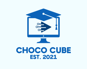 Class - Blue Monitor Graduation logo design