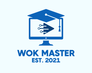 Blue Monitor Graduation logo design