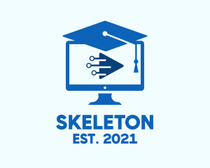 Studying - Blue Monitor Graduation logo design