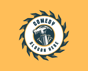 Carpentry Saw Hammer Logo