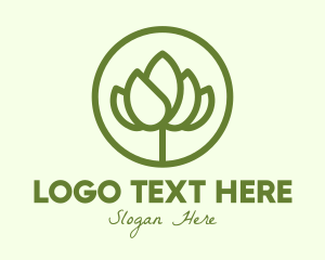 Green - Elegant Flower Bud logo design