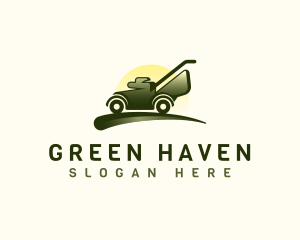Lawn Mower Grass Trimmer logo design