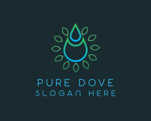 Abstract Water Droplet Leaf logo design