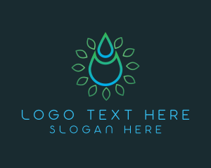 Liquid - Abstract Water Droplet Leaf logo design