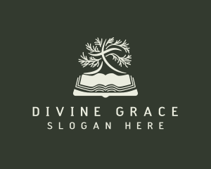 Theology - Tree Bible Book logo design