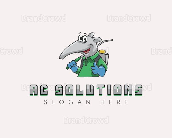 Pest Control Exterminator Anteater Logo