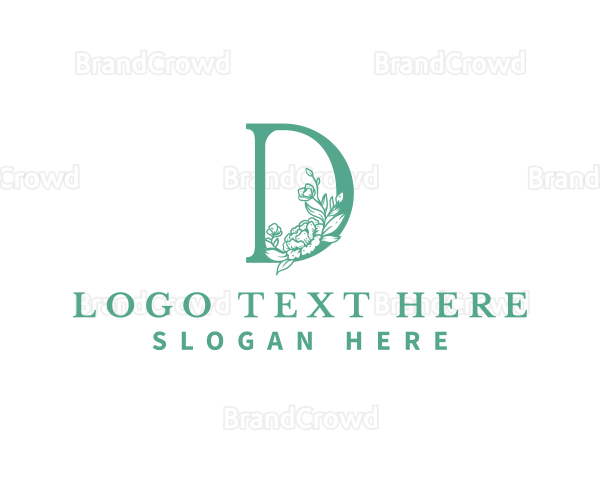 Natural Flower Floral Letter D Logo