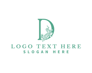 Cosmetic - Natural Flower Floral Letter D logo design