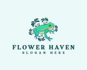 Flower Nature Frog logo design