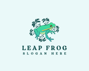 Flower Nature Frog logo design