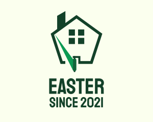 Home Renovation - Paint Roller Home logo design