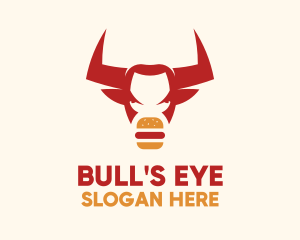 Red Bull Hamburger Restaurant logo design