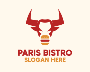 Red Bull Hamburger Restaurant logo design