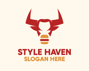 Meat Alternative - Red Bull Hamburger Restaurant logo design