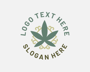 Weed - Marijuana Herb Leaf logo design