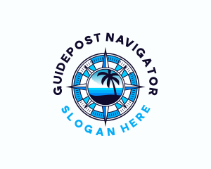 Navigation Compass Beach logo design