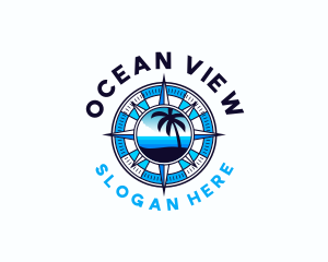 Navigation Compass Beach logo design