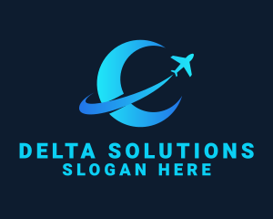 Moon Airplane Travel logo design