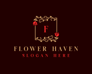 Flower Rose Vines logo design