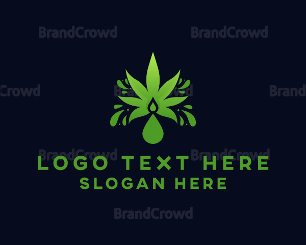 Marijuana Leaf Droplet Logo