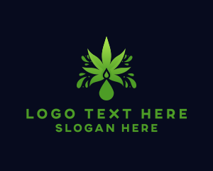 Droplet - Marijuana Leaf Droplet logo design