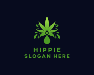 Marijuana Leaf Droplet Logo