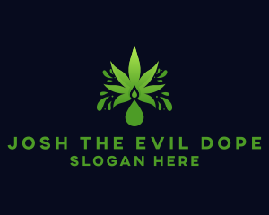 Marijuana Leaf Droplet Logo