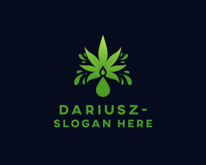 Drugs - Marijuana Leaf Droplet logo design