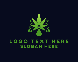 Marijuana Leaf Droplet Logo