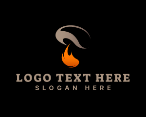 Hot - Fire Mushroom Restaurant logo design