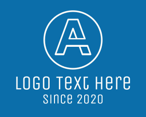 Letter A - White Round Letter A logo design