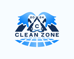 Pressure Washer Cleaning logo design