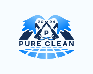 Pressure Washer Cleaning logo design