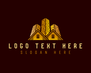 Housing - Gold Deluxe Real Estate logo design