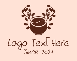 Coffee Bean - Organic Coffee Cup logo design