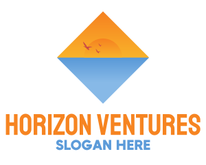 Sunset Sea Horizon logo design