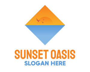 Sunset Sea Horizon logo design