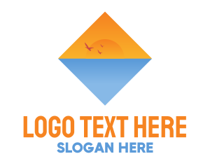 Travel - Sunset Sea Horizon logo design