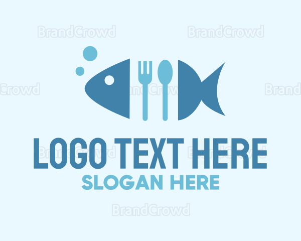Fish Seafood Cutlery Diner Logo