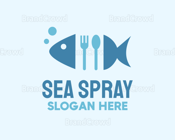 Fish Seafood Cutlery Diner Logo