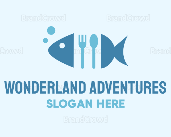 Fish Seafood Cutlery Diner Logo