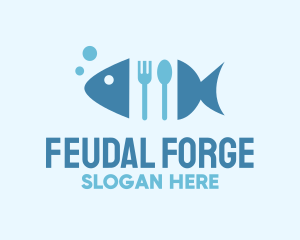 Fish Seafood Cutlery Diner Logo