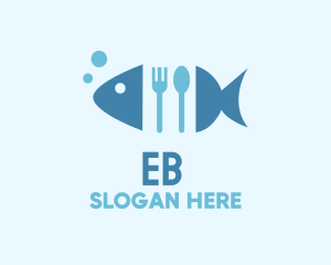 Tuna - Fish Seafood Cutlery Diner logo design