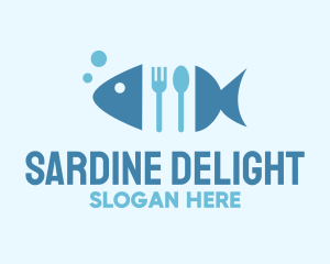 Fish Seafood Cutlery Diner logo design