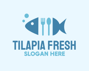 Tilapia - Fish Seafood Cutlery Diner logo design