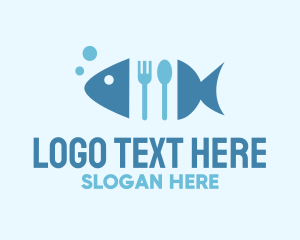 Cutlery - Fish Seafood Cutlery Diner logo design