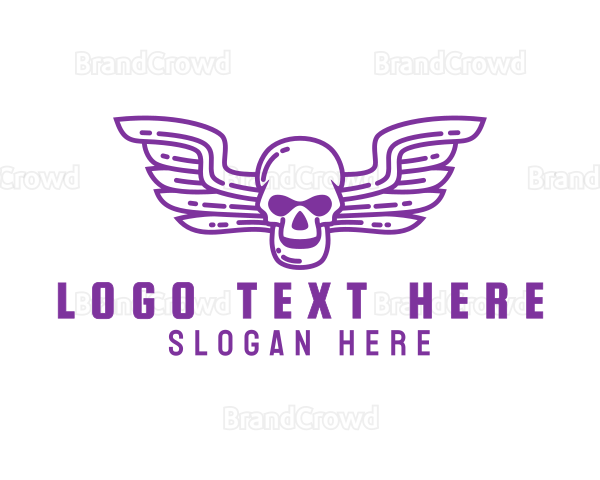 Skull Wing Outline Logo