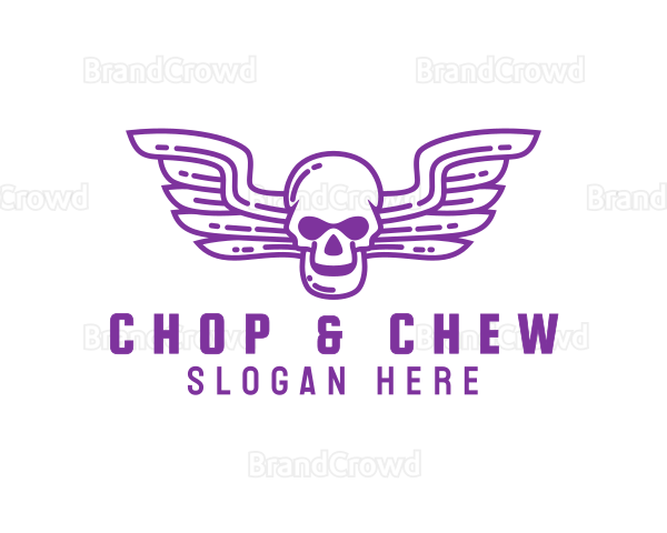 Skull Wing Outline Logo