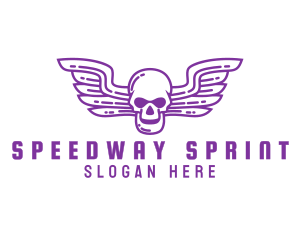 Skull Wing Outline Logo