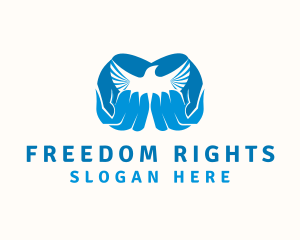 Hands Dove Freedom logo design